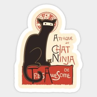 A French Ninja Cat! Sticker